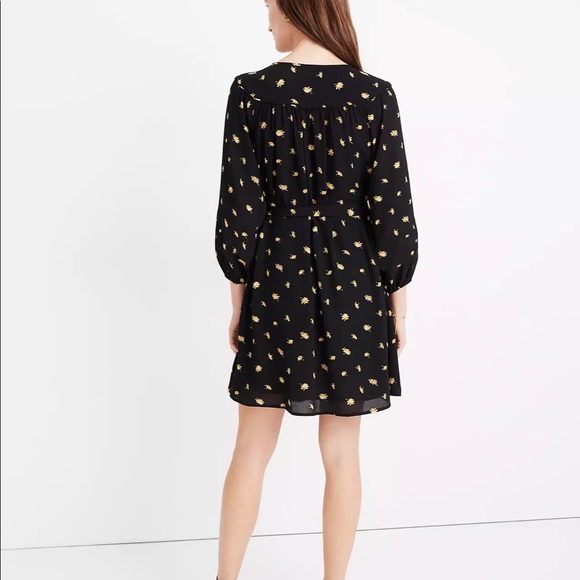 Tie waist mini dress in French daisies Madewell NWT - Picture 2 of 9